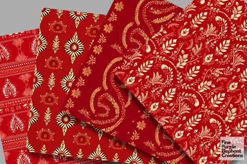 Traditional Indian Silk | Paisley Mandala Digital Pattern Fine Purple Elephant Creations 