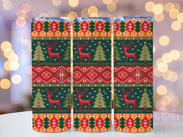 Traditional Ugly Christmas Sweater Tumbler, Ugly Christmas Sweater, Festive Holiday Knit, Cozy Winter Pattern, Funny Xmas Design, 20oz Tumbler, Sublimation Design Sublimation SvggirlplusArt 
