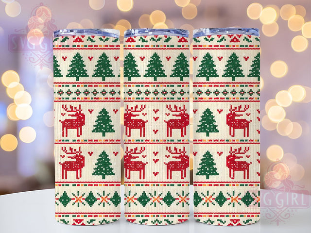 Traditional Ugly Christmas Sweater Tumbler, Ugly Christmas Sweater, Festive Holiday Knit, Cozy Winter Pattern, Funny Xmas Design, 20oz Tumbler, Sublimation Design Sublimation SvggirlplusArt 