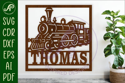 Train Name Sign SVG, Steam Train Wall Art, Kids Room Decor SVG APInspireddesigns 