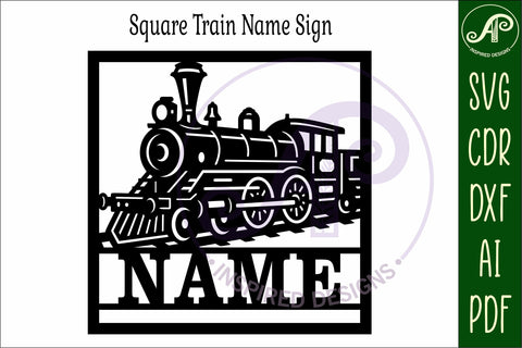 Train Name Sign SVG, Steam Train Wall Art, Kids Room Decor SVG APInspireddesigns 