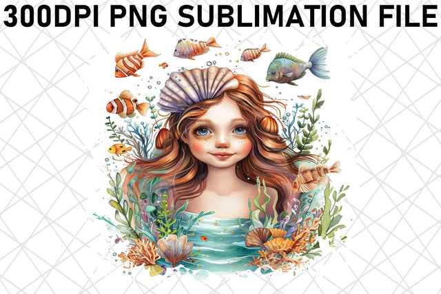 Tranquil Dreamy Mermaid PNG Bundle Collection Sublimation afrosvg 