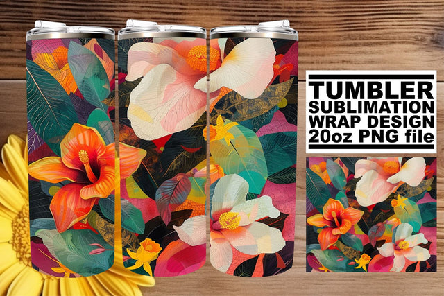 Tranquil Flower Haven 20oz: Discover tranquility in flowers Sublimation afrosvg 