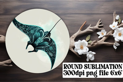 Tranquil Ocean Fish Round Ornaments - Watercolor Keychain Coasters Sublimation afrosvg 