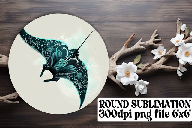 Tranquil Ocean Fish Round Ornaments - Watercolor Keychain Coasters Sublimation afrosvg 