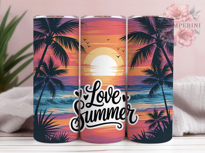 Tranquil Ocean Love Summer 20oz Tumbler, Tranquil Ocean Wrap, Gentle Waves PNG, 20oz Skinny Tumbler, Beach Sublimation, Coastal Sunset Design, Serene Summer Art, Ocean Vibes Graphic Sublimation Li Zamperini 