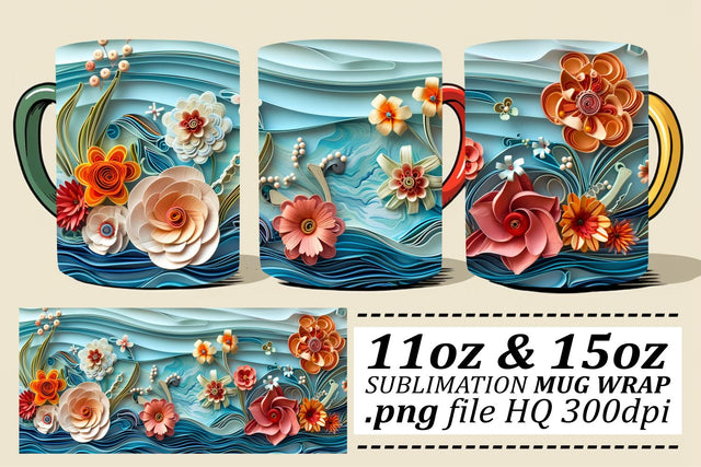 Tranquil Ocean Mug Sublimation Design Sublimation afrosvg 