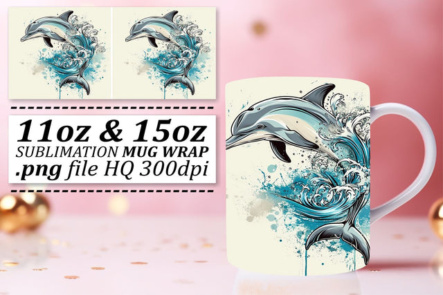 Tranquil Oceanic Fish Sublimation Wrap, Serene Marine Life Mug Design Sublimation afrosvg 