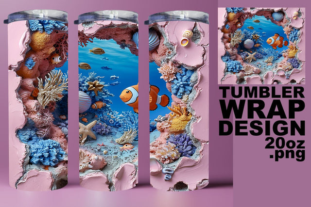 Tranquil Seascape Tumbler Wrap - Sublimation 20oz Sublimation afrosvg 