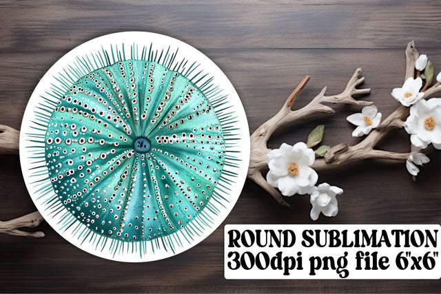 Tranquil Undersea Watercolor Circles - Watercolor Keychain Coasters Sublimation afrosvg 