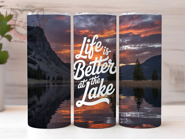 Tranquil Waters Lake Life Tumbler, Lake House Gift, Lakeside Living Cup, Lake Lover Present, Cabin Life Design, Lake Quote Gift, Sublimation Template Sublimation Lara' s Designs 
