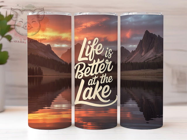Tranquil Waters Lake Life Tumbler, Lake House Gift, Lakeside Living Cup, Lake Lover Present, Cabin Life Design, Lake Quote Gift, Sublimation Template Sublimation Lara' s Designs 