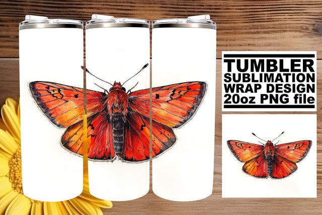 Tranquil Wings: Butterfly Sublimation Wrap - 20oz Tumbler Sublimation afrosvg 
