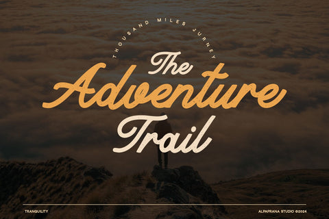 Tranquility - Vintage Script Font Alpaprana Studio 