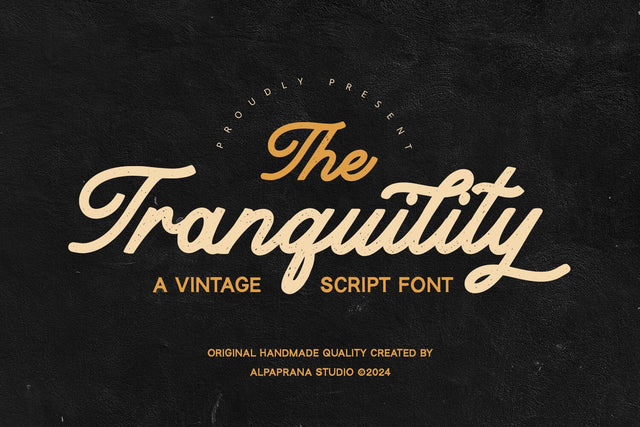 Tranquility - Vintage Script Font Alpaprana Studio 