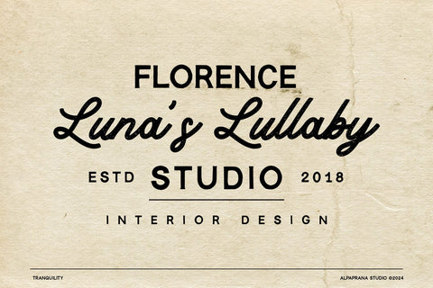 Tranquility - Vintage Script Font Alpaprana Studio 