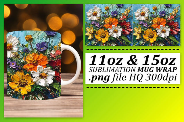 Transform Your 11oz & 15oz Mug into a Captivating Floral Delight - Sublimation Wrap Sublimation afrosvg 