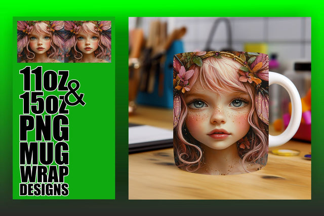 Transform your creativity, beautiful wraps for mugs! , Fairy Sublimation HoodArtCraft 