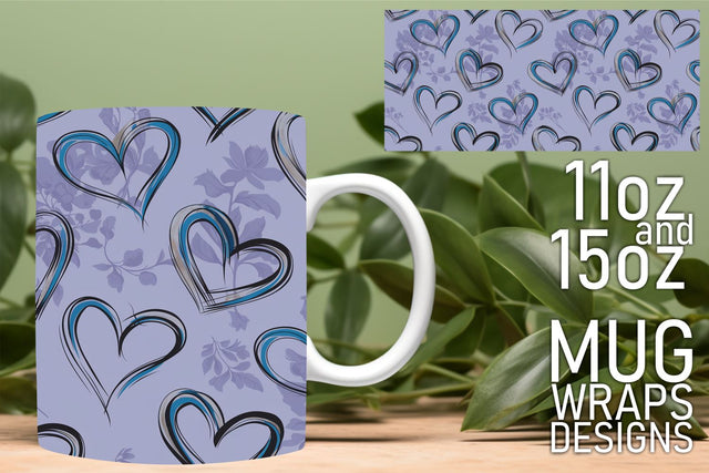 Transform your creativity, beautiful wraps for mugs! , Heart Sublimation HoodArtCraft 