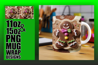 Transform your designs effortlessly, vibrant mug wraps! , 3D Xmas Sublimation HoodArtCraft 