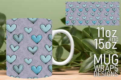 Transform your mug designs, unique PNG templates await! , Heart Sublimation HoodArtCraft 