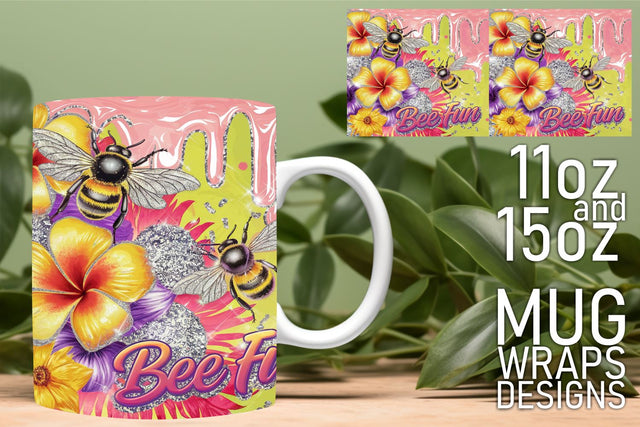 Transform your mugs, easy-to-use sublimation templates! , Bee Sublimation HoodArtCraft 