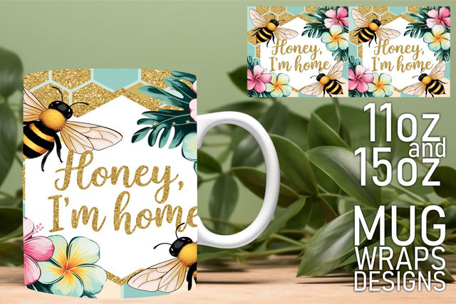 Transform your mugs, unique designs for sublimation! , Bee Sublimation HoodArtCraft 