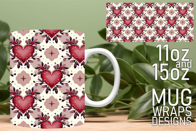 Transform your mugs with ease, beautiful designs await! , Heart Sublimation HoodArtCraft 