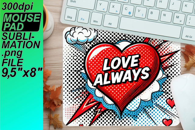 Transform your workspace with stunning mouse mat designs! , 3D Heart Sublimation HoodArtCraft 