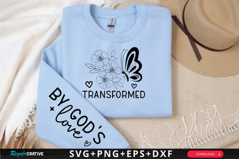 Transformed Sleeve SVG Design, Christian Sleeve SVG, Faith SVG Design, Jesus Sleeve SVG SVG Regulrcrative 