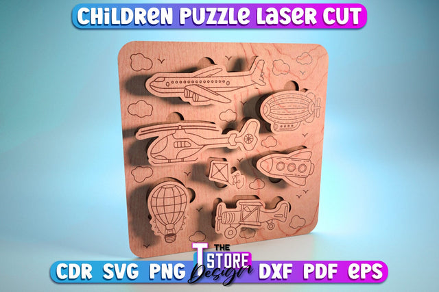 Transport Puzzle Laser Cut | Baby Game Design | Wooden Design | CNC File SVG The T Store Design 