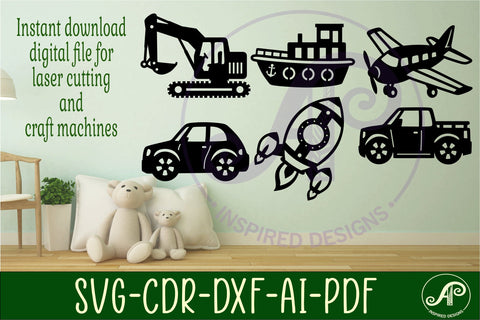 Transport Silhouette laser cut shape SVG APInspireddesigns 