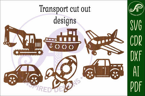 Transport Silhouette laser cut shape SVG APInspireddesigns 
