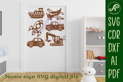 Transport Silhouette laser cut shape SVG APInspireddesigns 