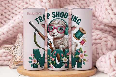 Trap Shooting Mom 20oz Tumbler Wrap Sublimation DesignSVG 
