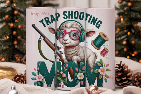 Trap Shooting Mom 20oz Tumbler Wrap Sublimation DesignSVG 