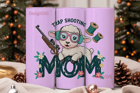 Trap Shooting Mom 20oz Tumbler Wrap Sublimation DesignSVG 