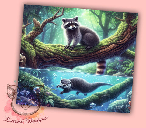 Trash Panda, Raccoon Tumbler, Cute Animals, 20oz Tumbler, Wildlife Sublimation, Raccoon Lover Gift, Digital Tumbler Wrap Sublimation Lara' s Designs 