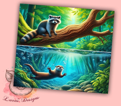 Trash Panda, Raccoon Tumbler, Cute Animals, 20oz Tumbler, Wildlife Sublimation, Raccoon Lover Gift, Digital Tumbler Wrap Sublimation Lara' s Designs 