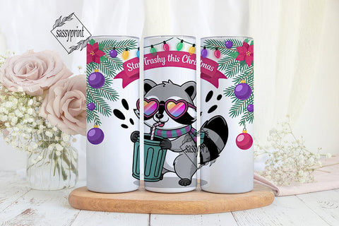 Trashy Christmas Raccoon 20oz Tumbler Sublimation sassyprint 