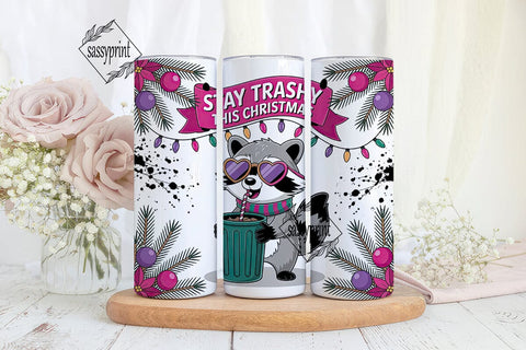 Trashy Christmas Raccoon 20oz Tumbler Sublimation sassyprint 