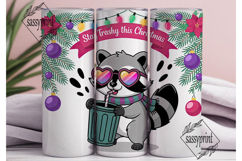 Trashy Christmas Raccoon 20oz Tumbler Sublimation sassyprint 