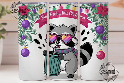 Trashy Christmas Raccoon 20oz Tumbler Sublimation sassyprint 