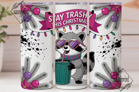 Trashy Christmas Raccoon 20oz Tumbler Sublimation sassyprint 