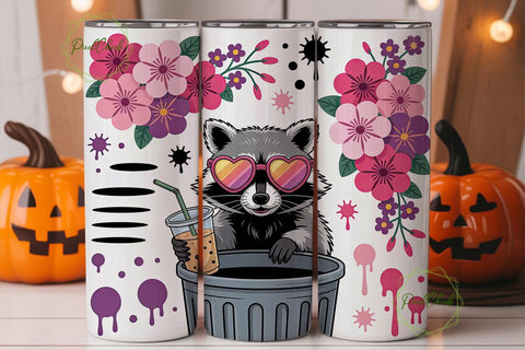 Trashy Raccoon Sunglasses 20oz Tumbler Sublimation PixelChick 