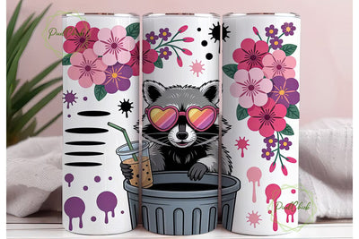Trashy Raccoon Sunglasses 20oz Tumbler Sublimation PixelChick 