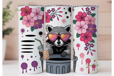 Trashy Raccoon Sunglasses 20oz Tumbler Sublimation PixelChick 