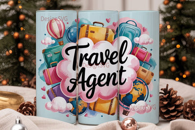 Travel Agent 20oz Tumbler Wrap Sublimation DesignSVG 