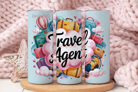 Travel Agent 20oz Tumbler Wrap Sublimation DesignSVG 
