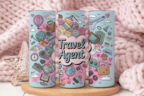 Travel Agent 20oz Tumbler Wrap Sublimation DesignSVG 